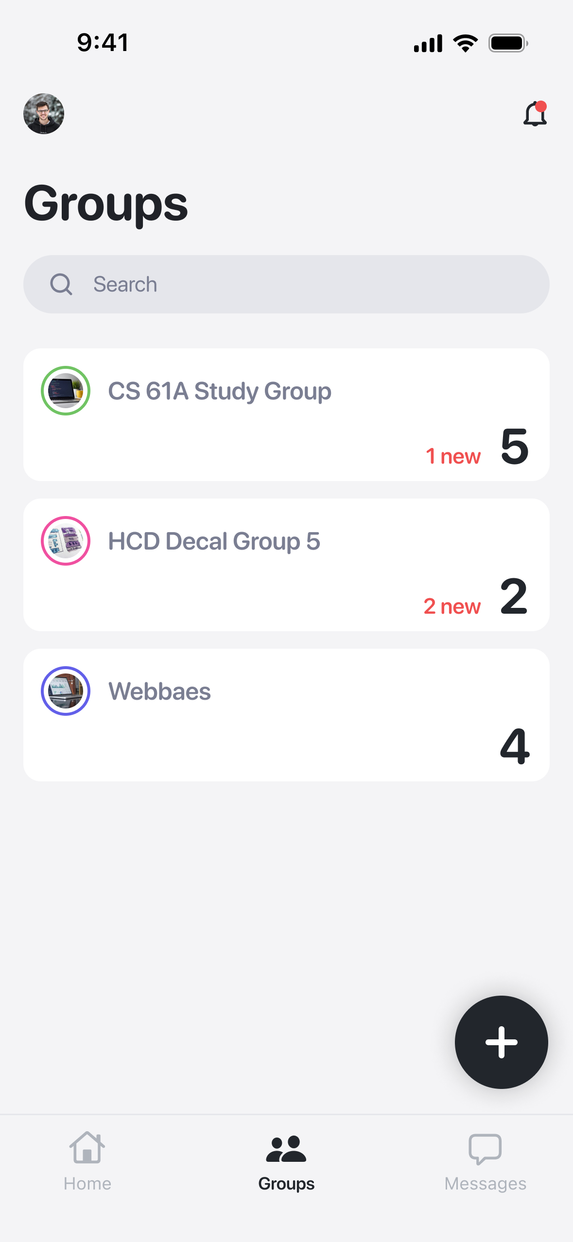 groups screen